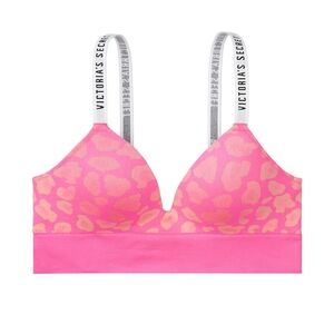 NWT Victoria's Secret Pink Leopard Animal Print Bralette Bra Push-up Small